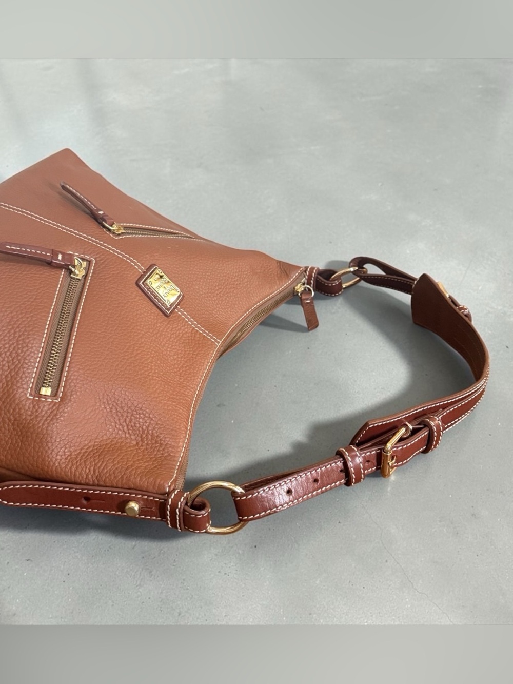 Authenticated Dooney & Bourke Brown Pebbled Leather Hobo Bag! COA! EUC! - Picture 8 of 15